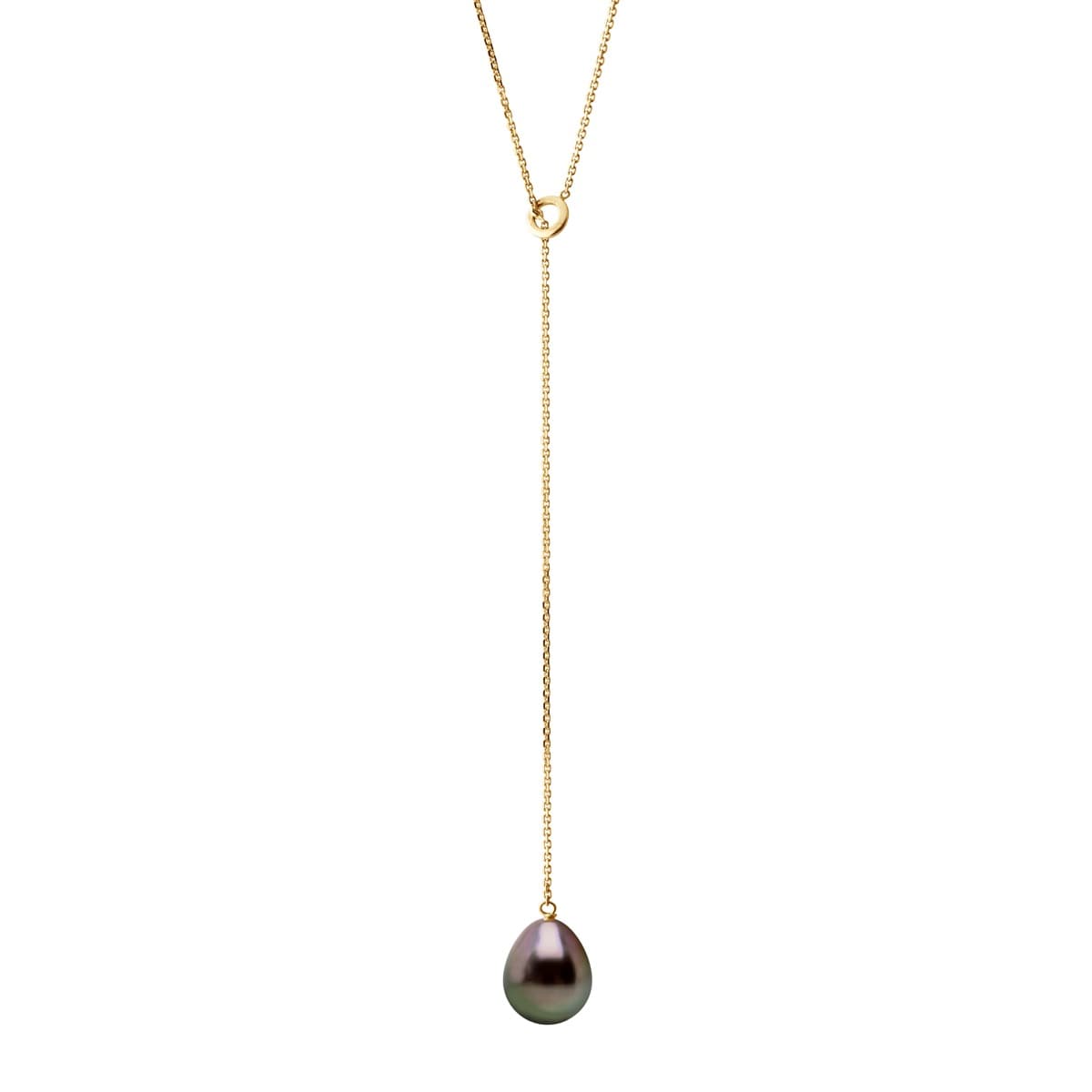 Collier Véritable Perle de Tahiti Poire 8-9 mm — Or Jaune 375 Millièmes — 45 cm 1