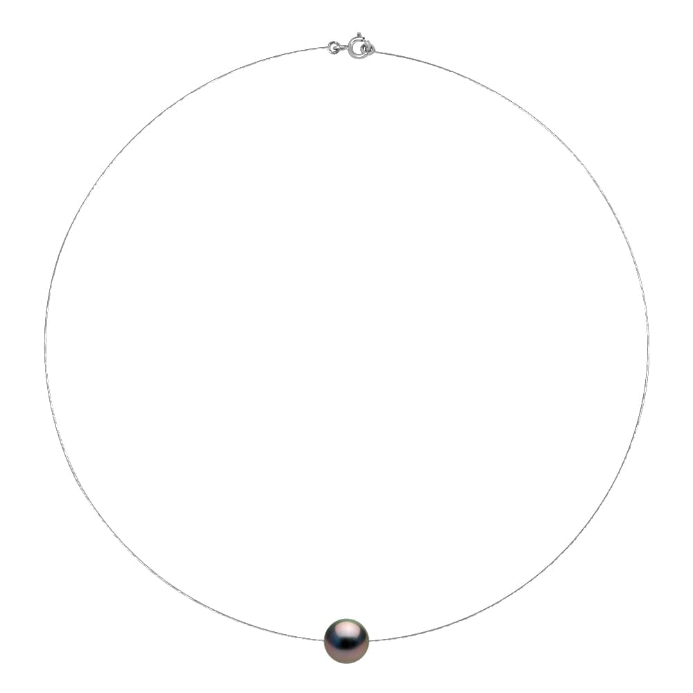 Collier Véritable Perle de Tahiti Ronde 10-11 mm — Or Blanc 375 Millièmes — 42 cm 1