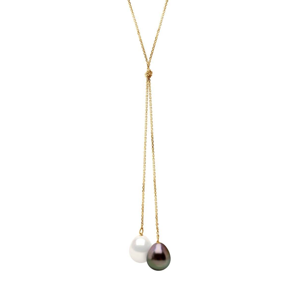 Collier Véritable Perle de Tahiti Poire 9-10 mm — Or Jaune 375 Millièmes — 42 cm 1
