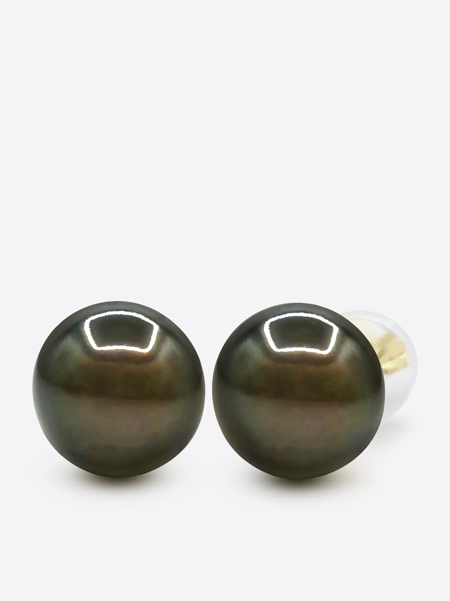 Boucles d'Oreilles Véritables Perles de Tahiti Rondes 8-9 mm — Or Jaune 375 Millièmes 1