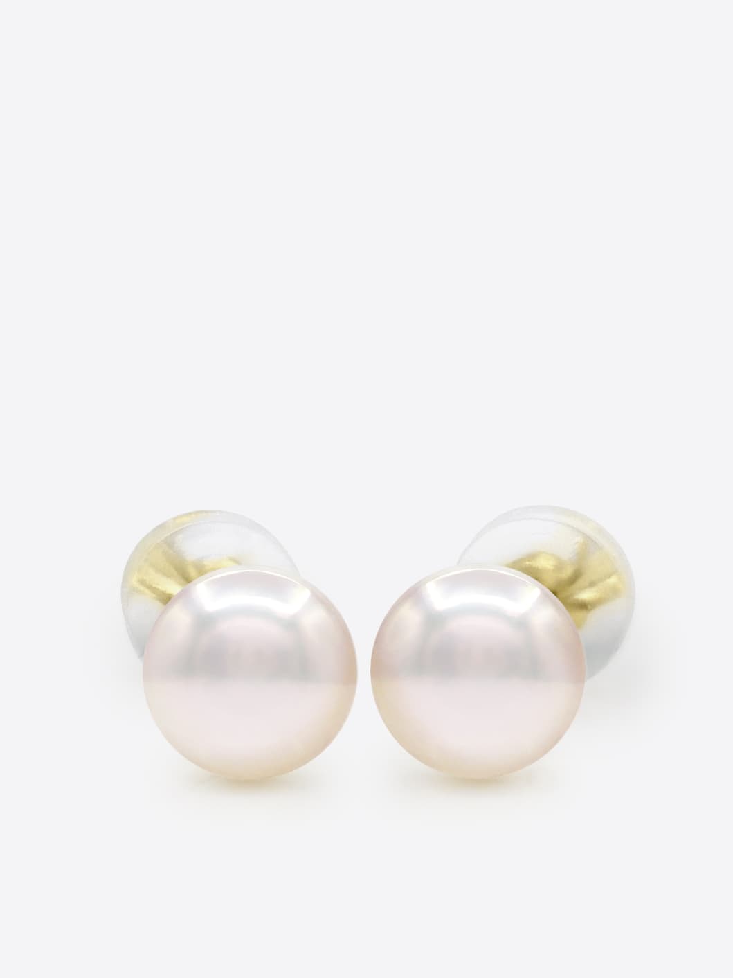 Boucles d'Oreilles Véritables Perles Akoya Rondes 6-7 mm — Or Jaune 750 Millièmes 1