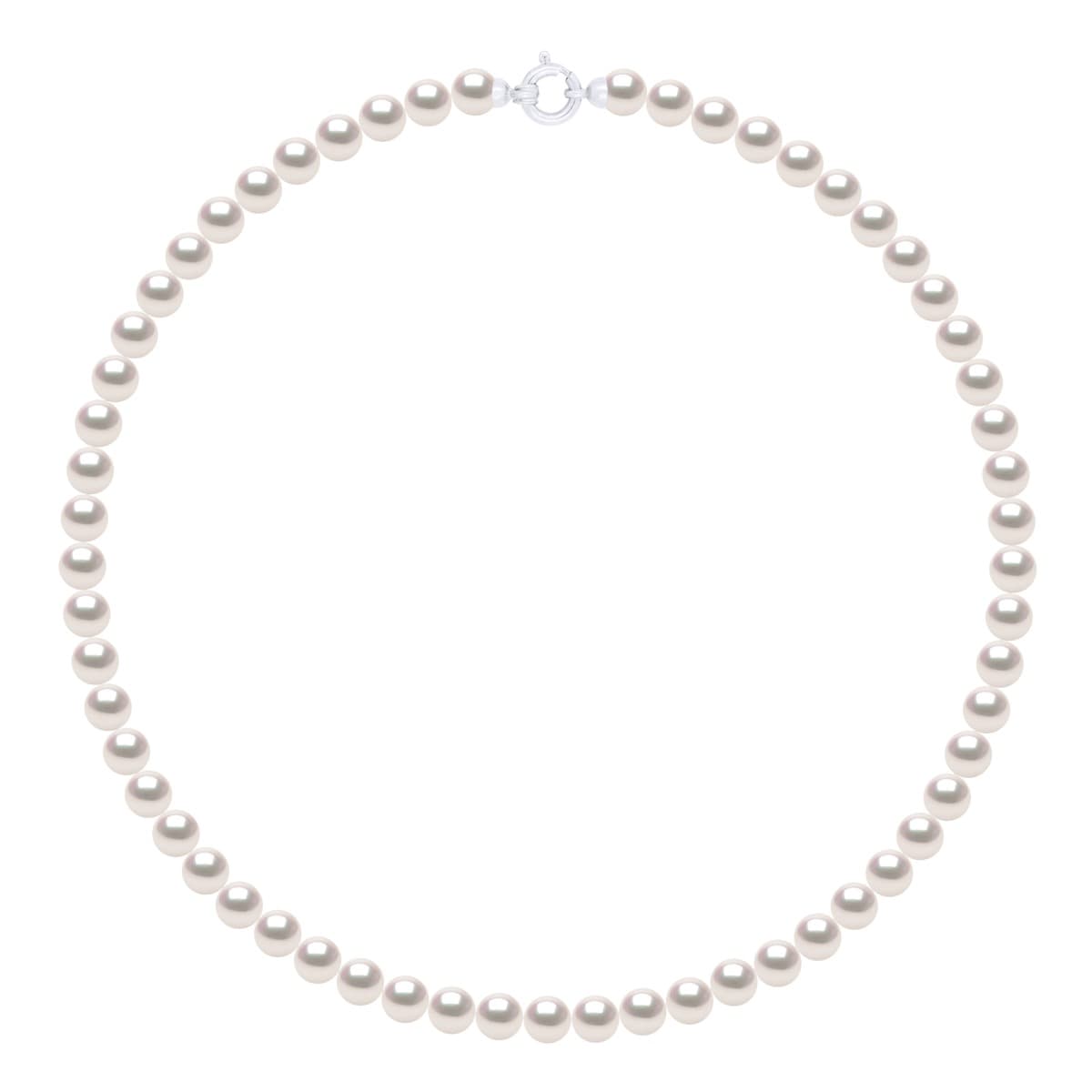 Collier Véritables Perles Akoya Rondes 6-7 mm — Or Blanc 750 Millièmes — 42 cm 1