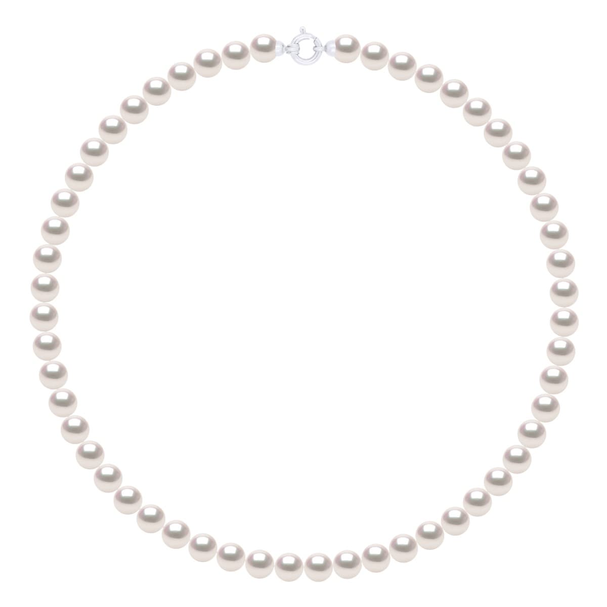 Collier Véritables Perles Akoya Rondes 7-8 mm — Or Blanc 750 Millièmes — 45 cm 1