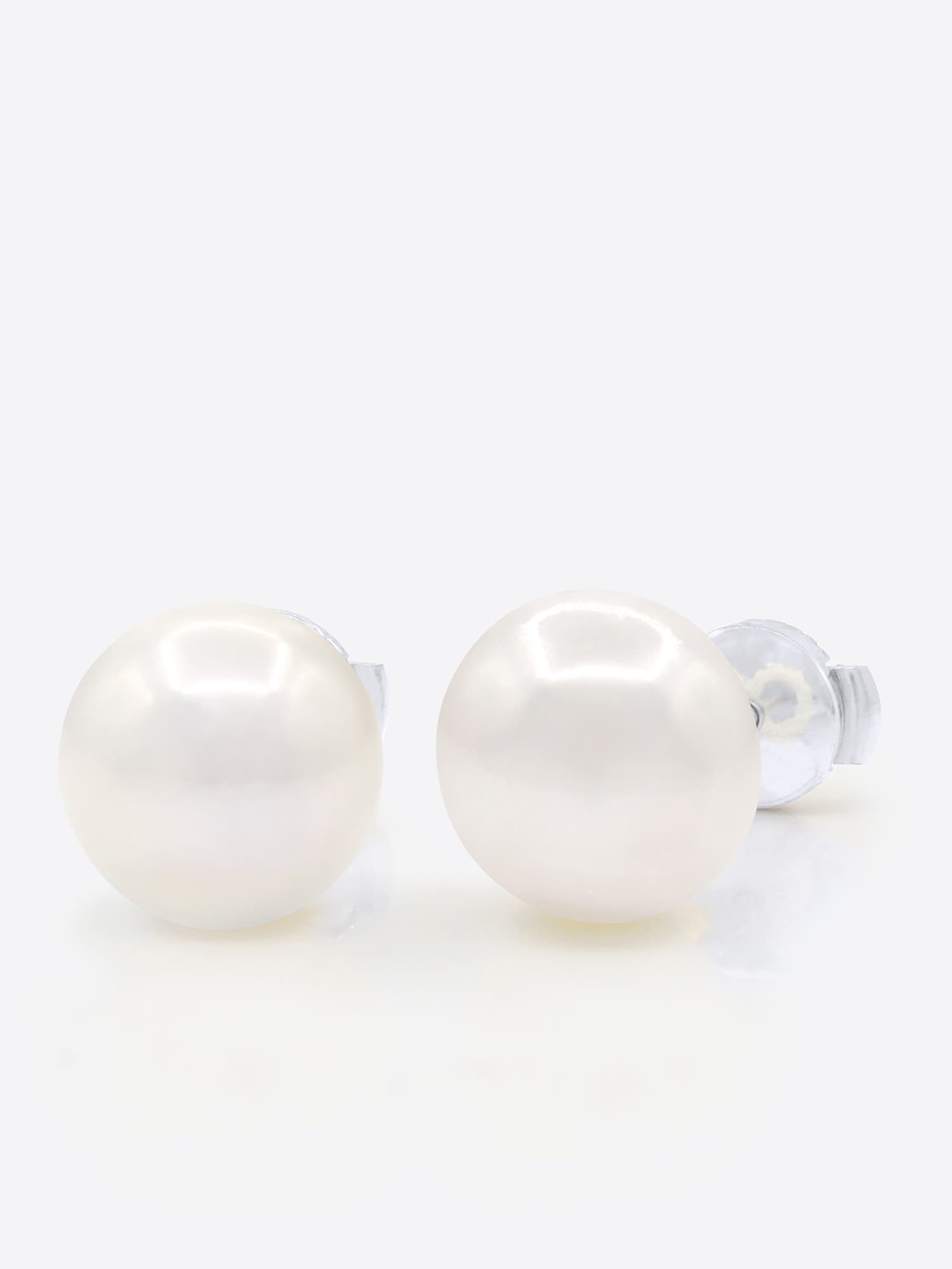 Boucles d'Oreilles Véritables Perles d'Eau Douce Bouton 10-11 mm — Or Jaune 375 Millièmes 1