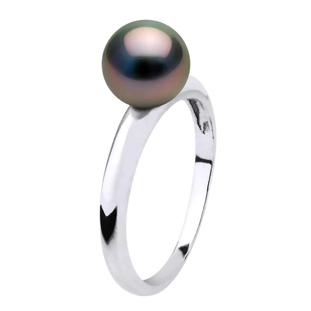 Bague Véritable Perle de Tahiti 7.5-8 mm — Or Blanc 375 Millièmes 1
