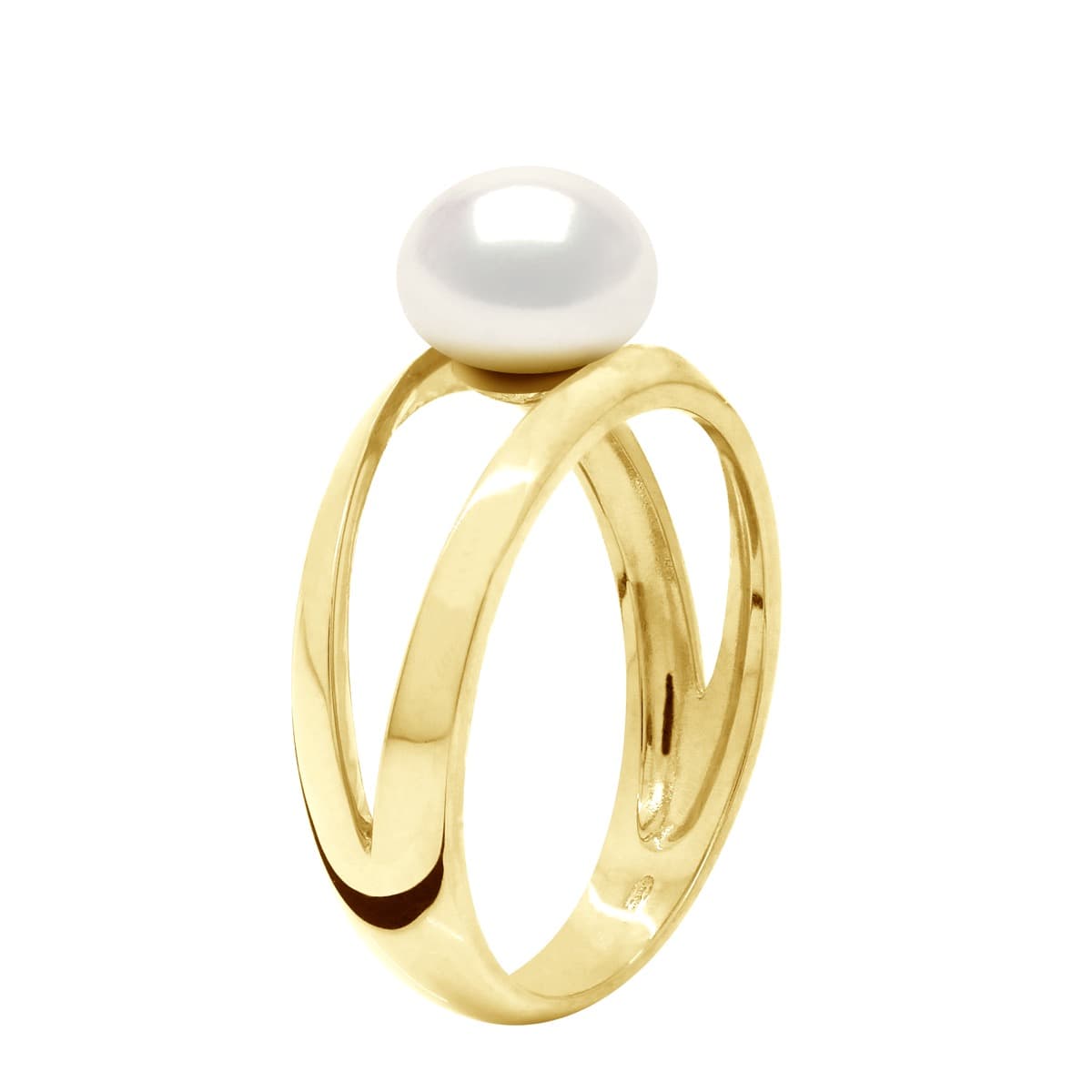 Bague Véritable Perle de Culture d'Eau Douce Bouton 8-9 mm — Or Jaune 375 Millièmes 1