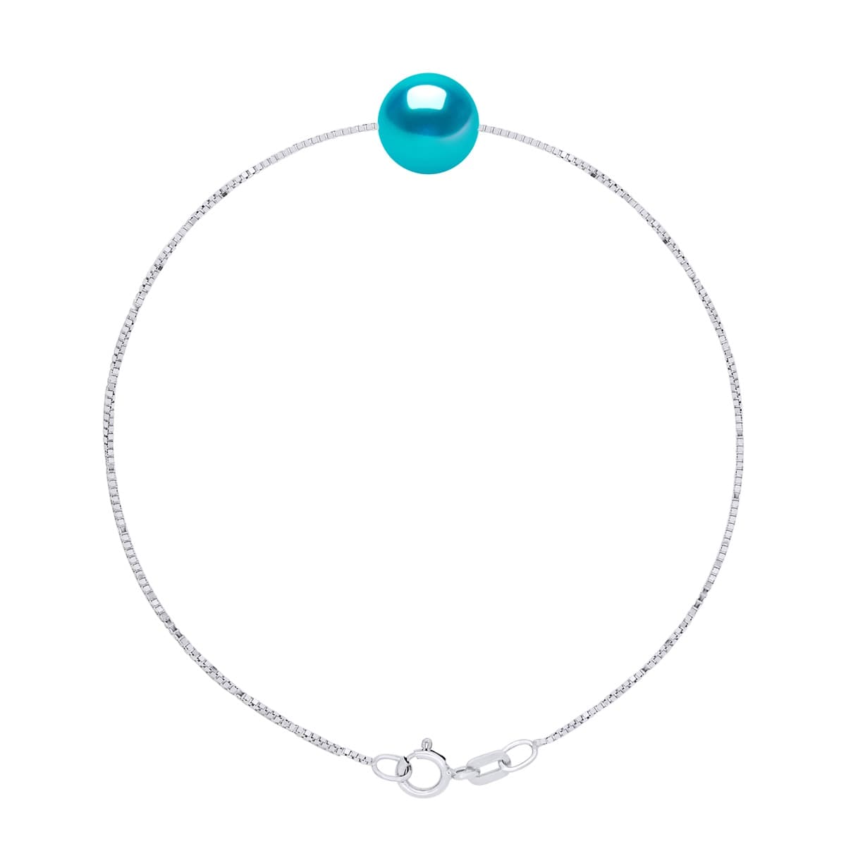 Bracelet Maille Vénitienne Perle d'Eau Douce Traversante 9-10 mm — Argent 925 Millièmes Rhodié 1