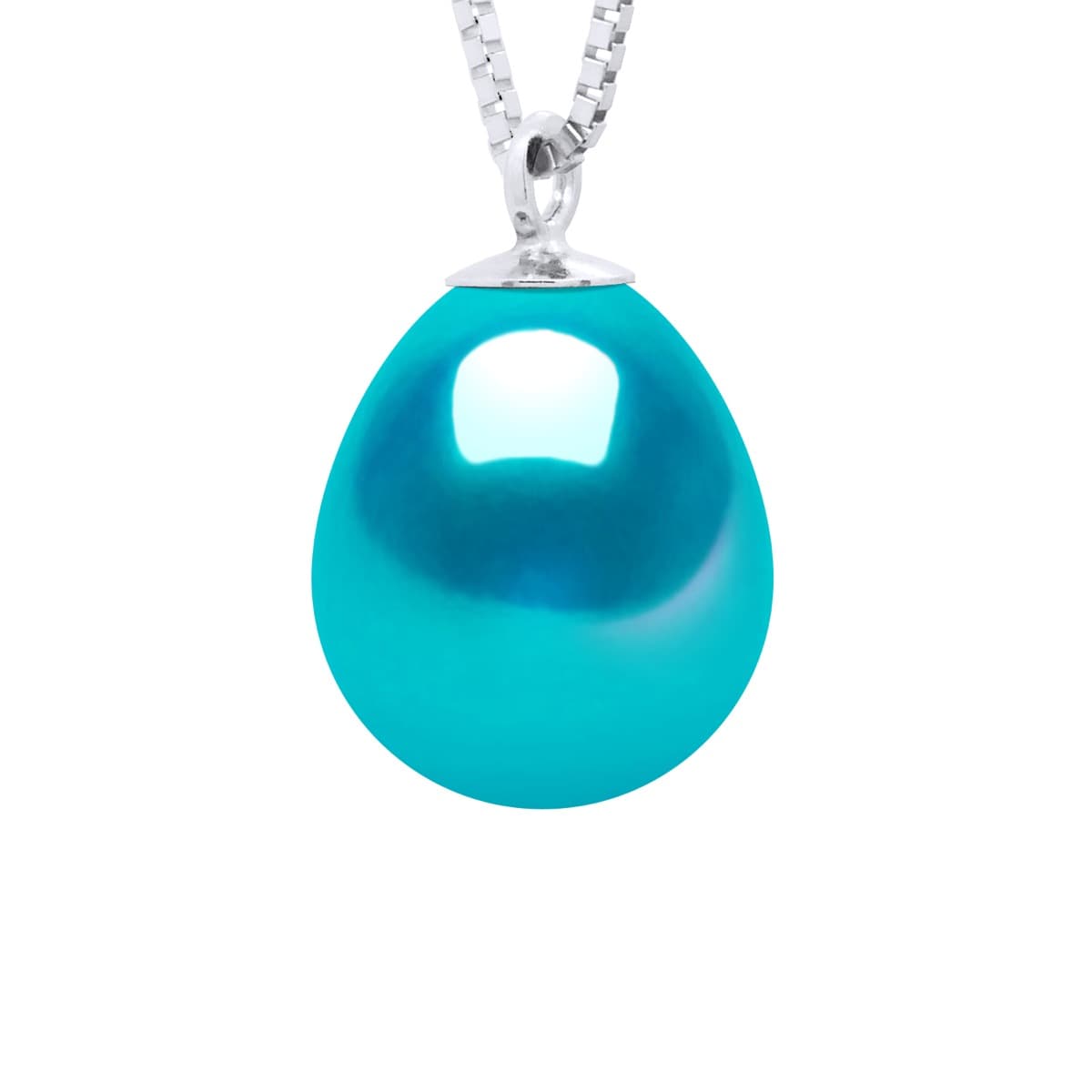 Collier Maille Vénitienne Véritable Perle d'Eau Douce 9-10 mm — Argent 925 Millièmes Rhodié — 42 cm 1