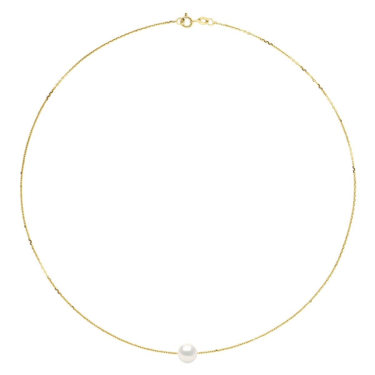Collier Maille Forçat Véritable Perle de Culture d'Eau Douce Ronde 8-9 mm — Vermeil — 42 cm 2