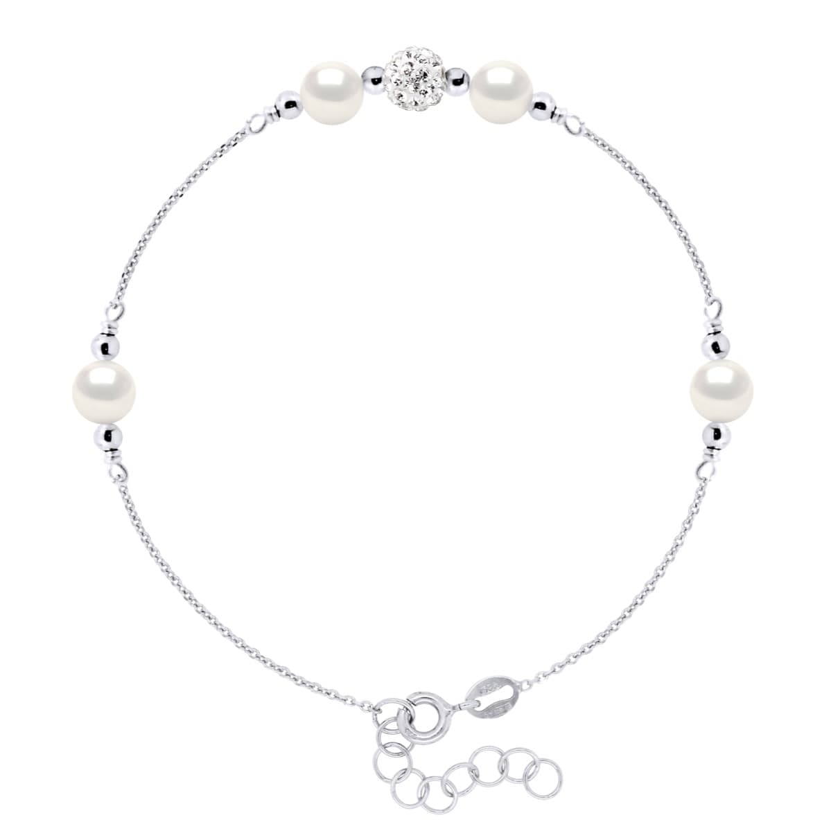 Bracelet Véritables Perles de Culture d'Eau Douce Rondes 6-7 mm — Argent 925 Millièmes — 18 cm 1