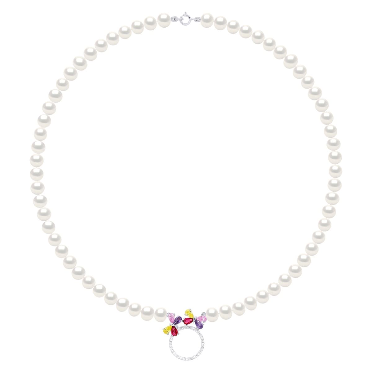 Collier Véritables Perles de Culture d'Eau Douce Rondes 6-7 mm — Argent 925 Millièmes — 42 cm 2