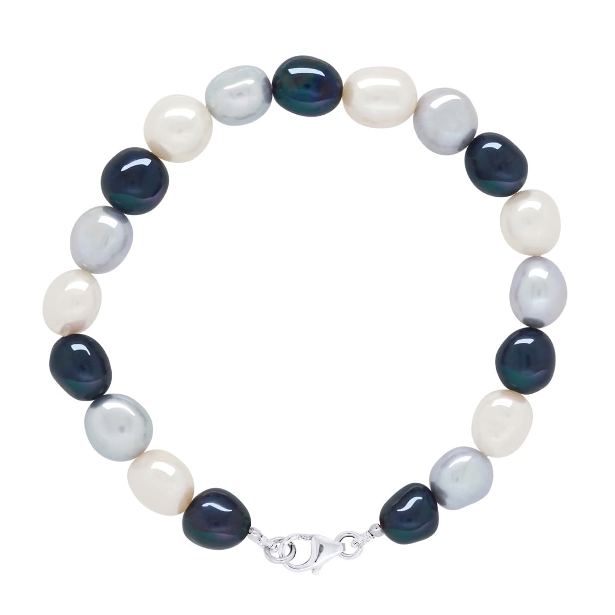 Bracelet Véritables Perles de Culture d'Eau Douce Baroques 8-9 mm — Argent 925 Millièmes — 18 cm 1