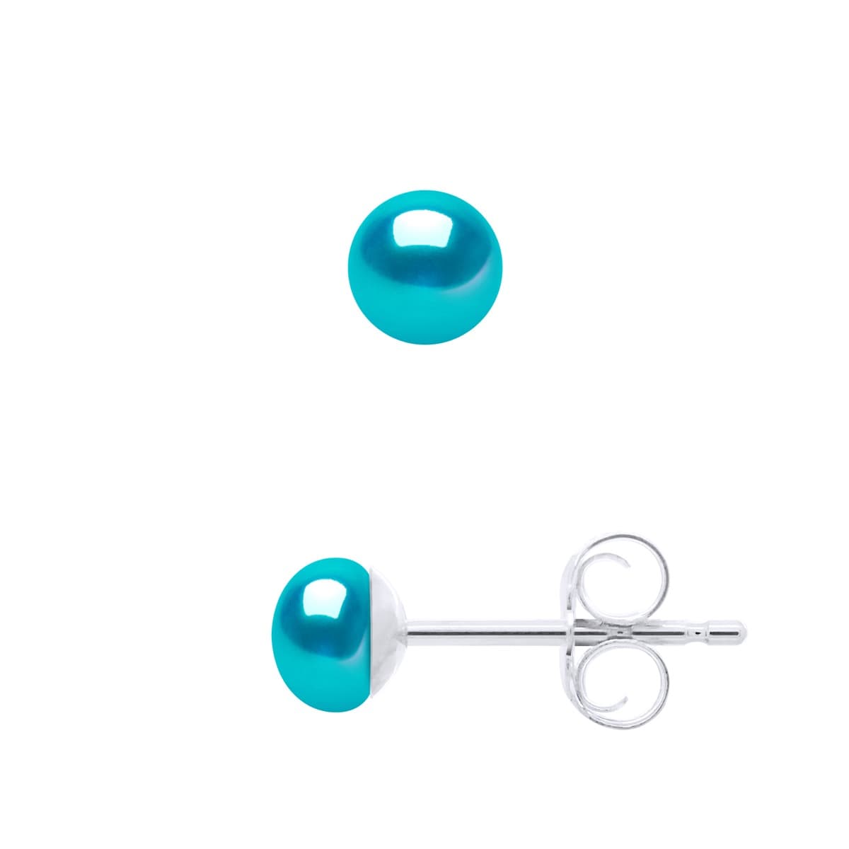 Boucles d'Oreilles Véritables Perles d'Eau Douce Boutons 4-5 mm — Argent 925 Millièmes Rhodié 1