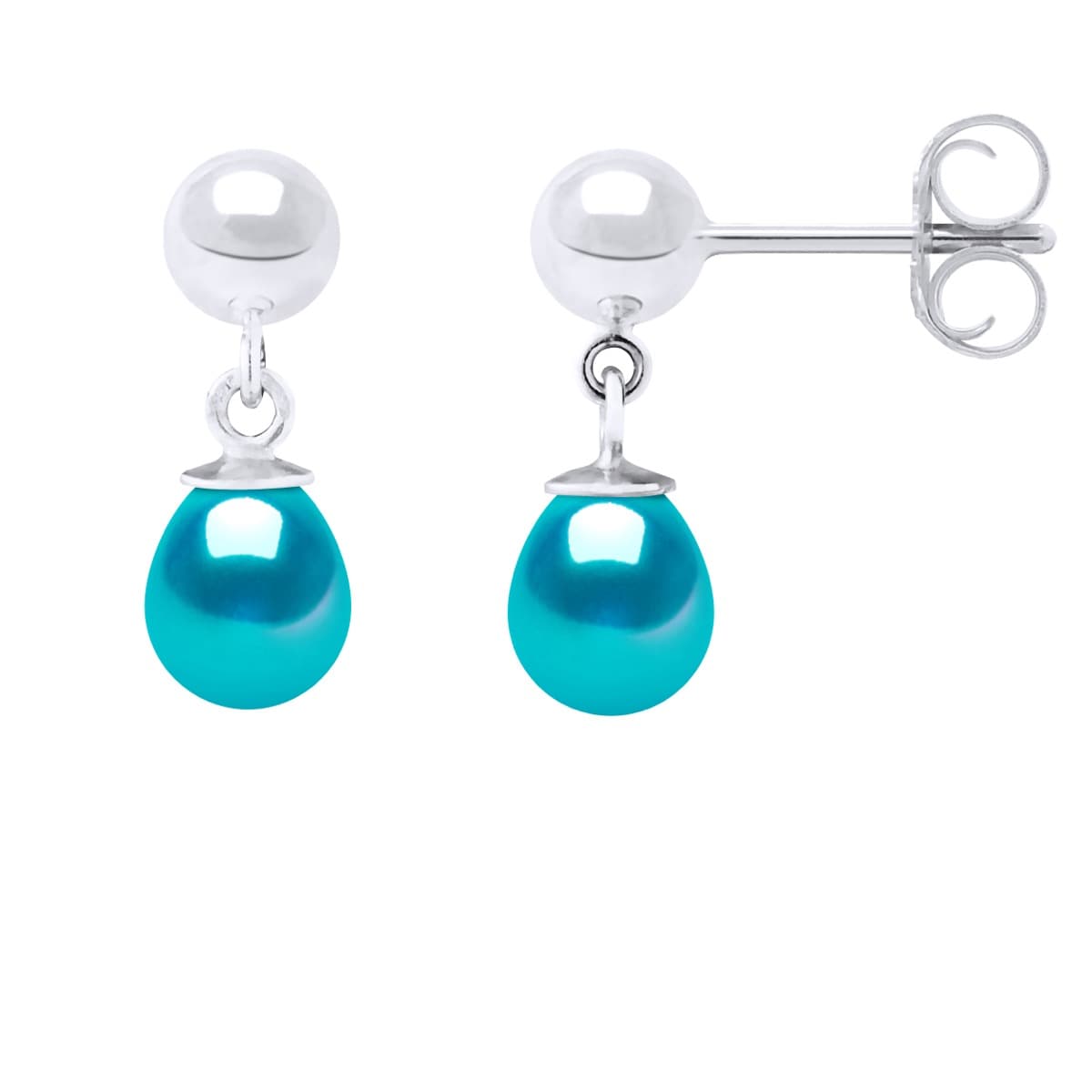 Boucles d'Oreilles Véritables Perles d'Eau Douce Poires 6-7 mm — Argent 925 Millièmes Rhodié 1
