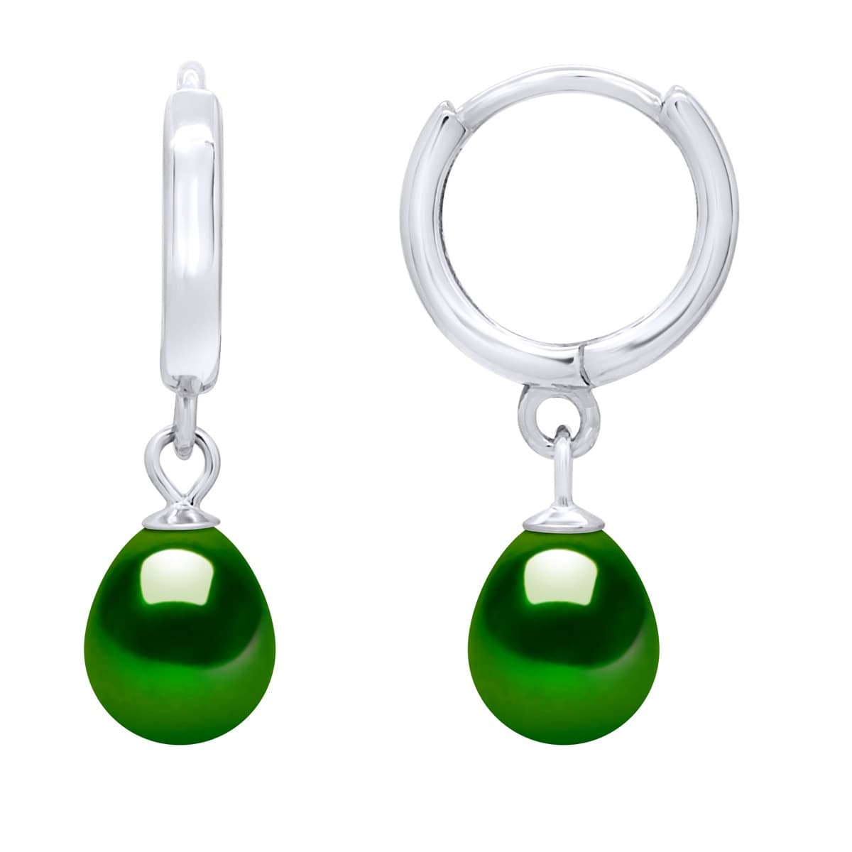 Boucles d'Oreilles Véritables Perles de Culture d'Eau Douce Poires 7-8 mm — Argent 925 Millièmes 1