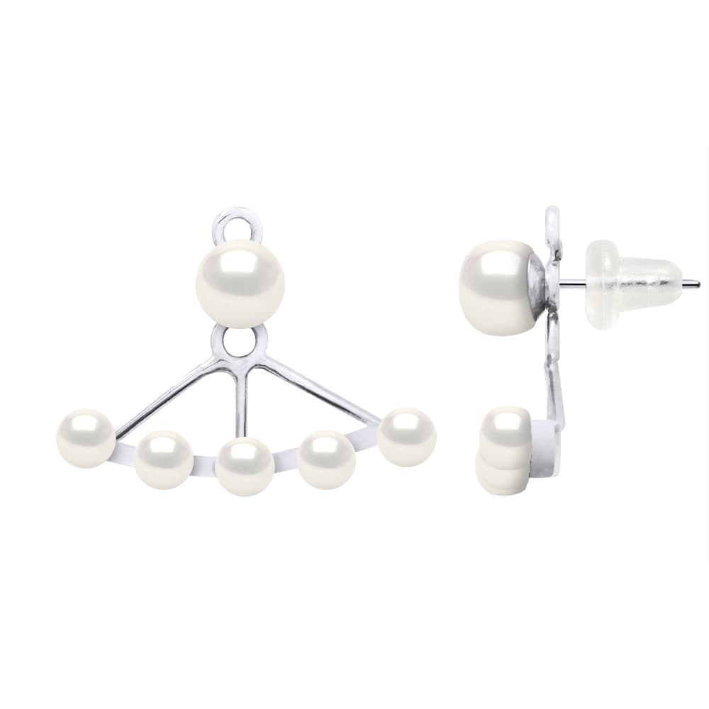 Boucles d'Oreilles Véritables Perles d'Eau Douce Rondes 6 mm — Argent 925 Millièmes Rhodié 1