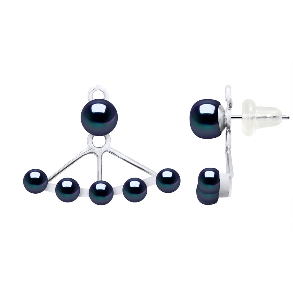 Boucles d'Oreilles Véritables Perles d'Eau Douce Rondes 6 mm — Argent 925 Millièmes Rhodié 1