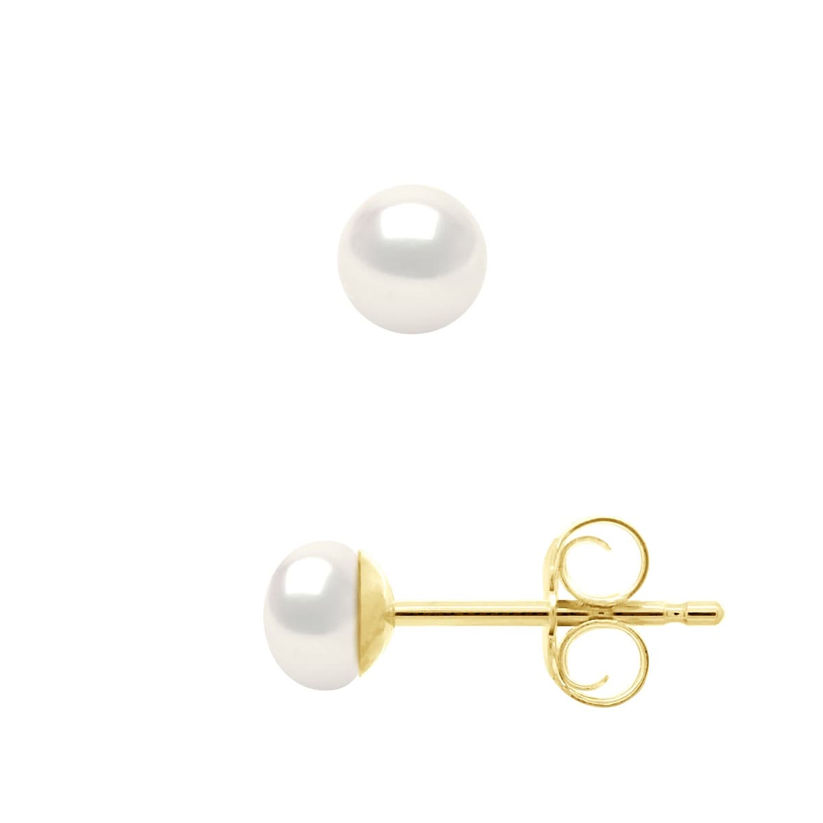 Boucles d'Oreilles Véritables Perles de Culture d'Eau Douce Boutons 4-5 mm — Vermeil 1