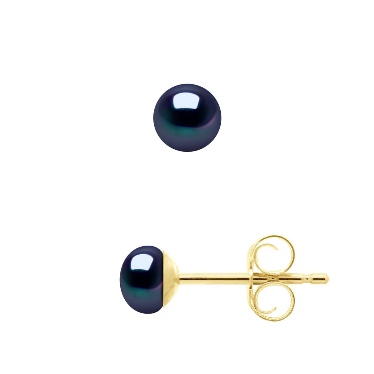 Boucles d'Oreilles Véritables Perles de Culture d'Eau Douce Boutons 4-5 mm — Vermeil 1