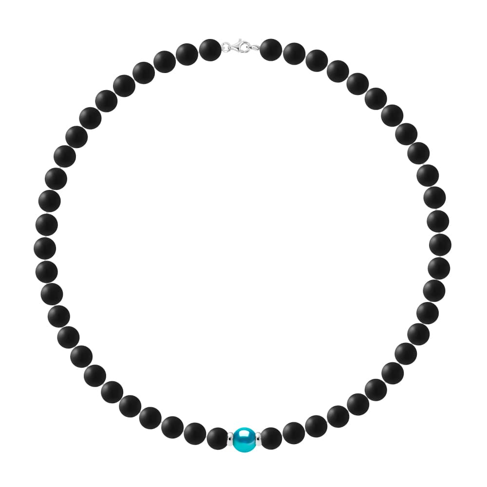 Collier Véritable Perle de Culture d'Eau Douce Ronde 9-10 mm — Argent 925 Millièmes — 50 cm — Homme 1