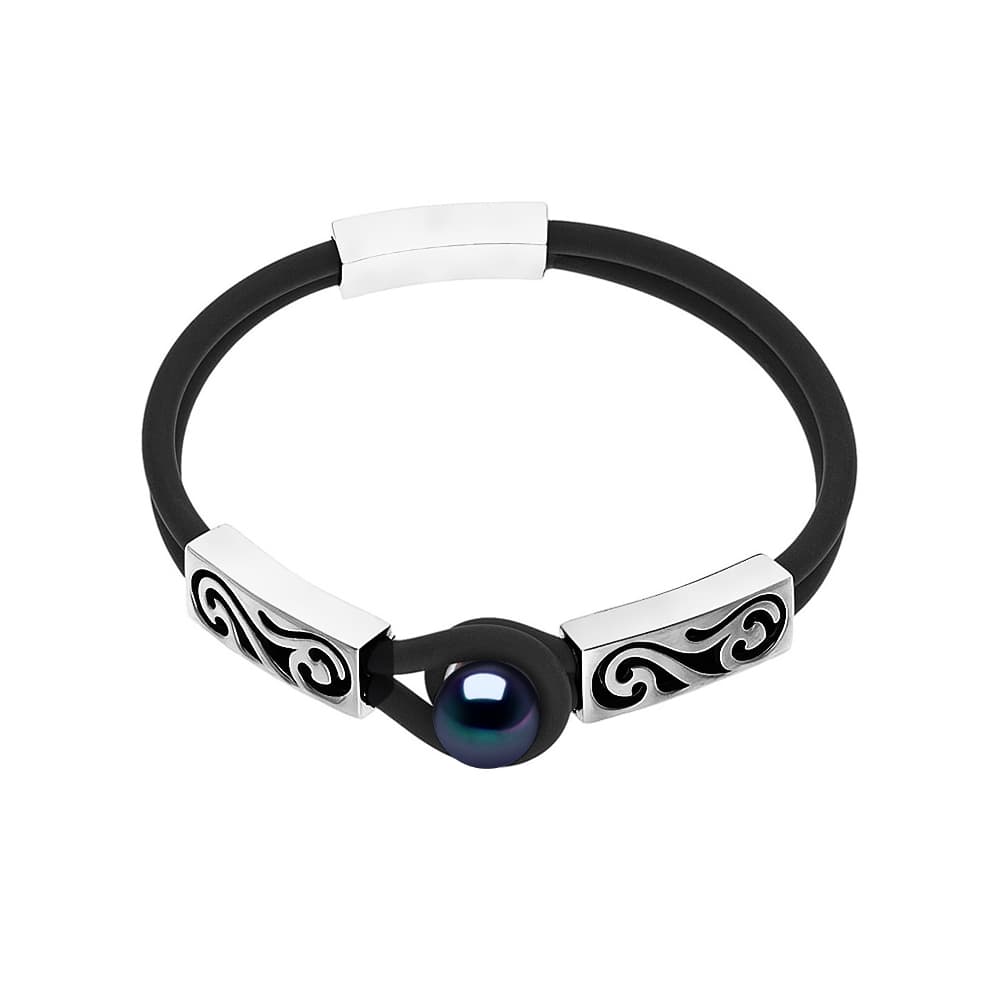 Bracelet Véritable Perle de Culture d'Eau Douce 9-10 mm — Argent 925 Millièmes — 22 cm — Homme 1
