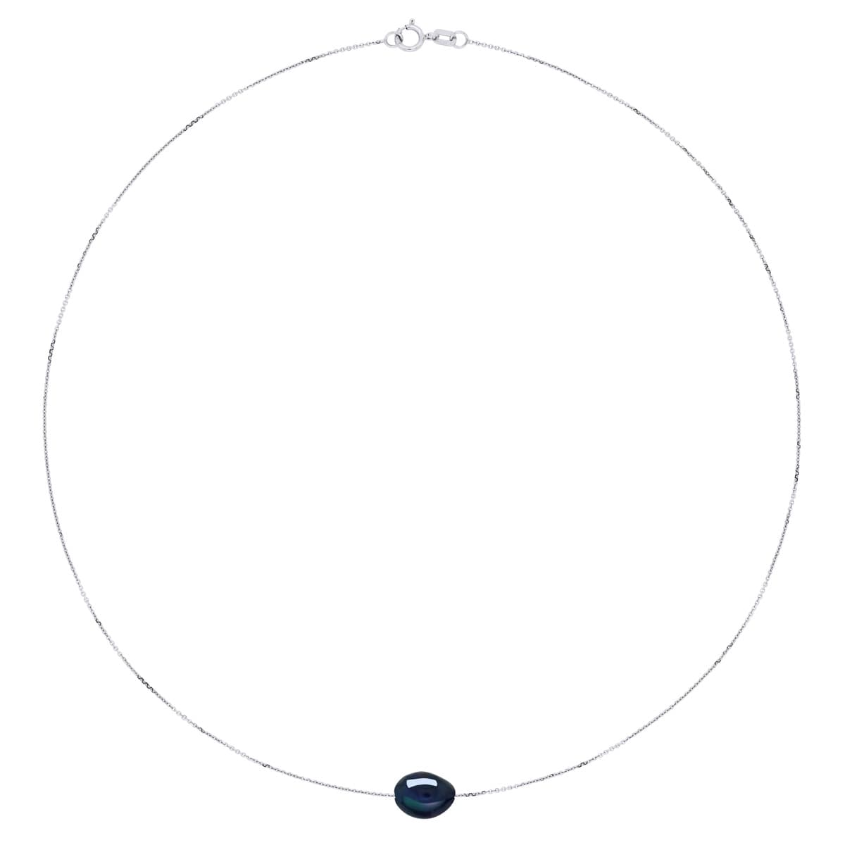 Collier Véritable Perle de Culture d'Eau Douce Baroque 8-9 mm — Or Jaune 375 Millièmes — 45 cm 2