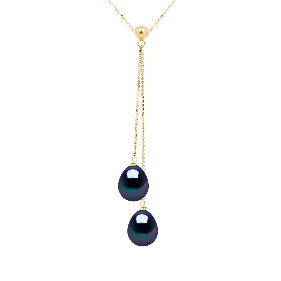 Collier Véritables Perles de Culture d'Eau Douce Poires 8-9 mm — Or Jaune 375 Millièmes — 42 cm 1