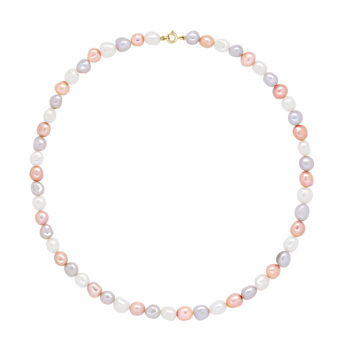 Collier Véritables Perles de Culture d'Eau Douce Baroques 6-7 mm — Or Jaune 375 Millièmes — 45 cm 1