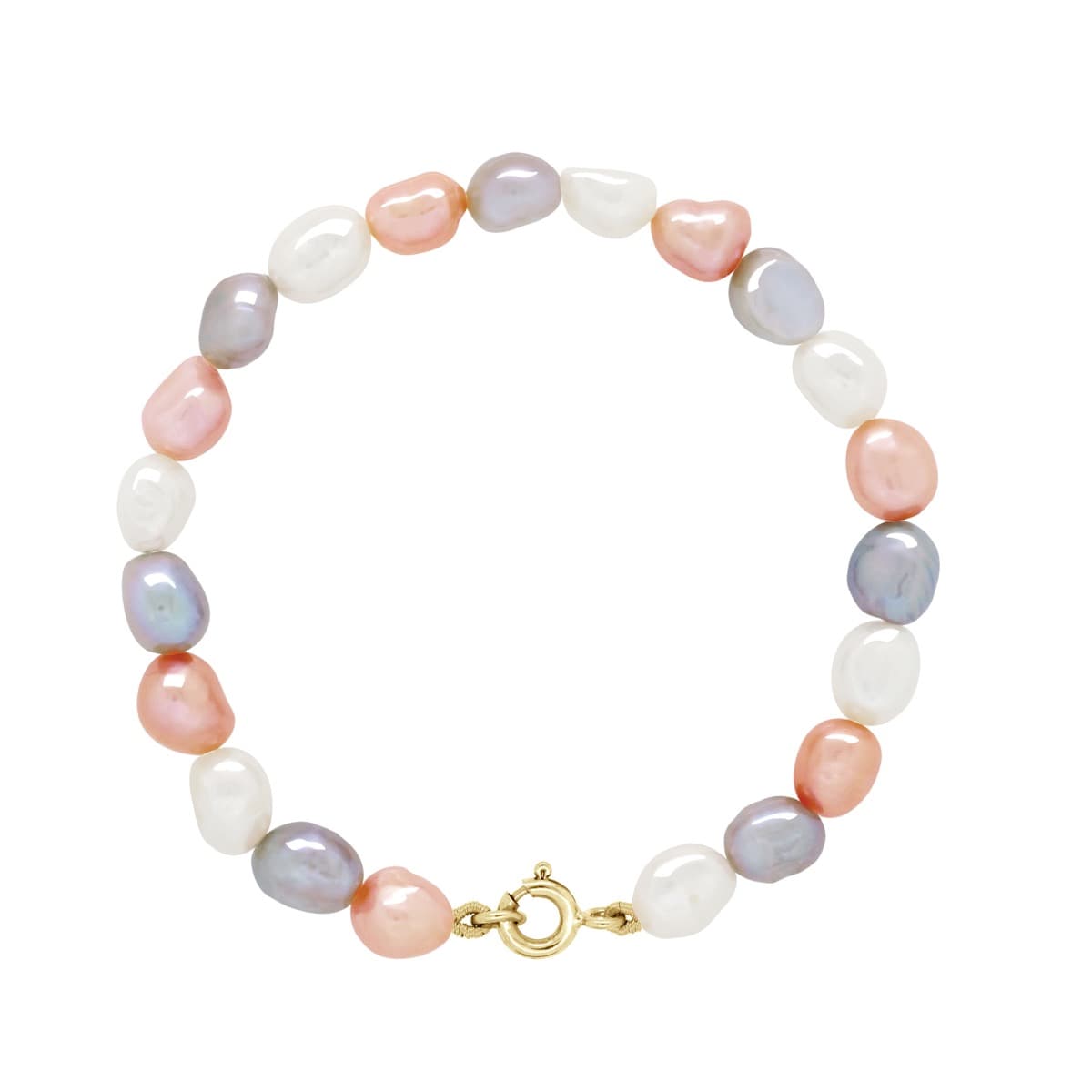 Bracelet Véritables Perles de Culture d'Eau Douce Baroques 6-7 mm — Or Jaune 375 Millièmes — 18 cm 1