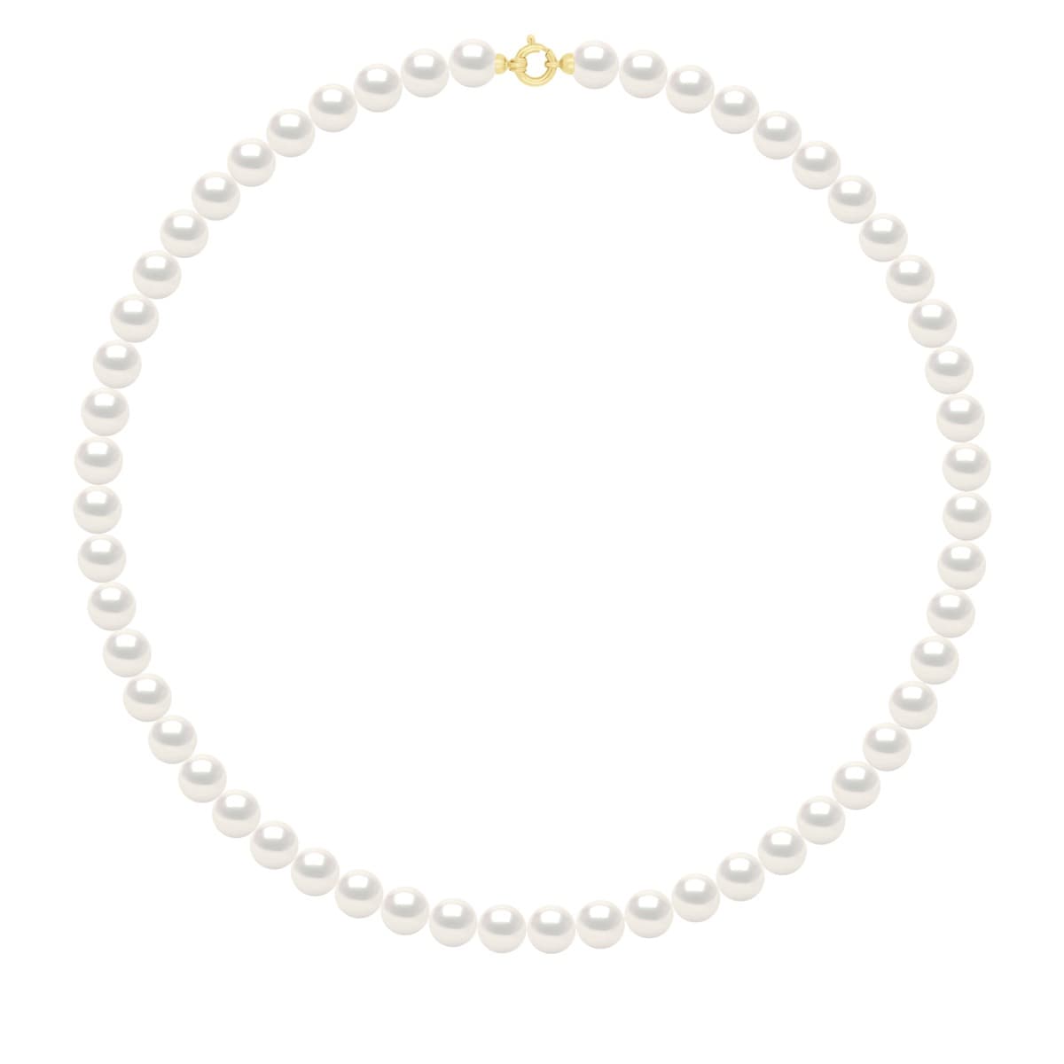 Collier Véritables Perles de Culture d'Eau Douce Rondes 9-10 mm — Or Jaune 375 Millièmes — 45 cm 1