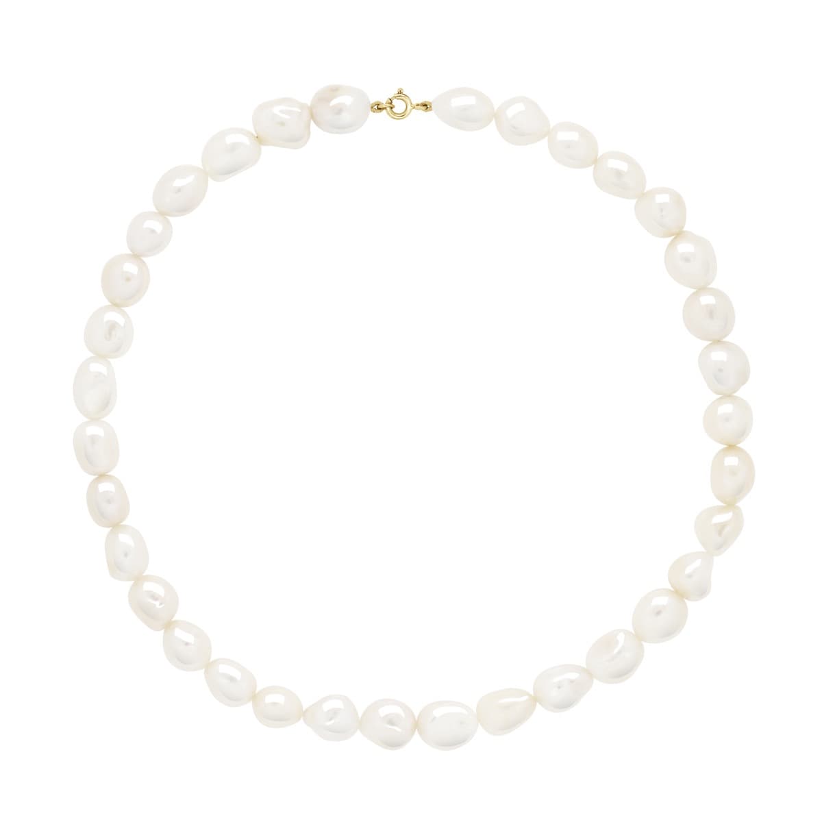 Collier Véritables Perles de Culture d'Eau Douce Baroques 6-7 mm — Or Jaune 375 Millièmes — 45 cm 1
