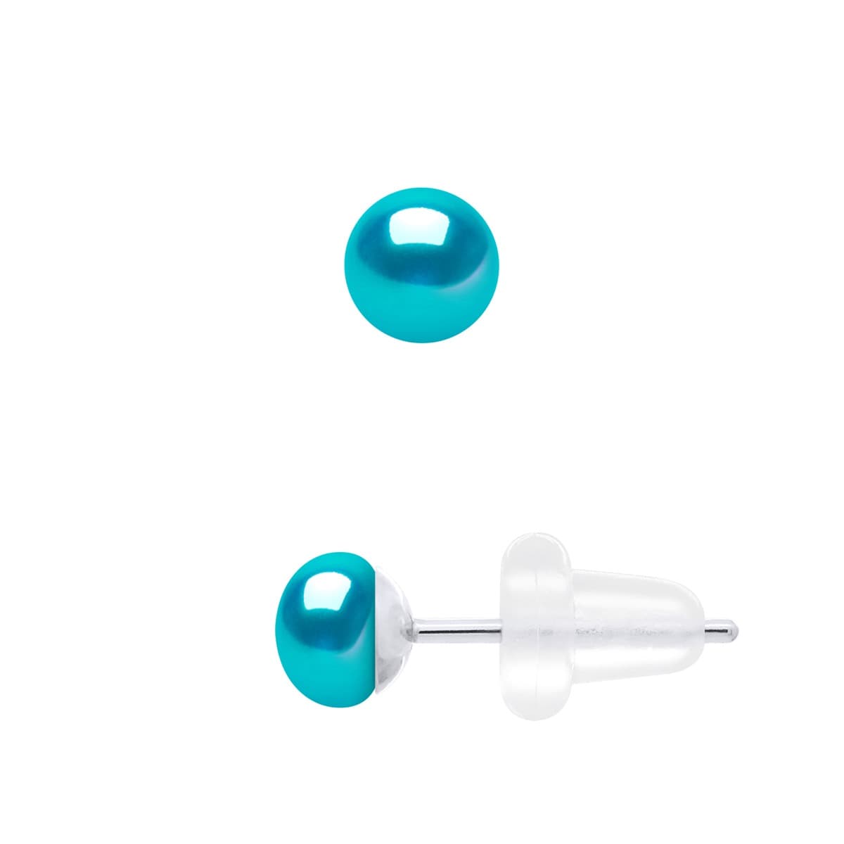 Boucles d'Oreilles Véritables Perles de Culture d'Eau Douce 4-5 mm — Or Blanc 375 Millièmes 1