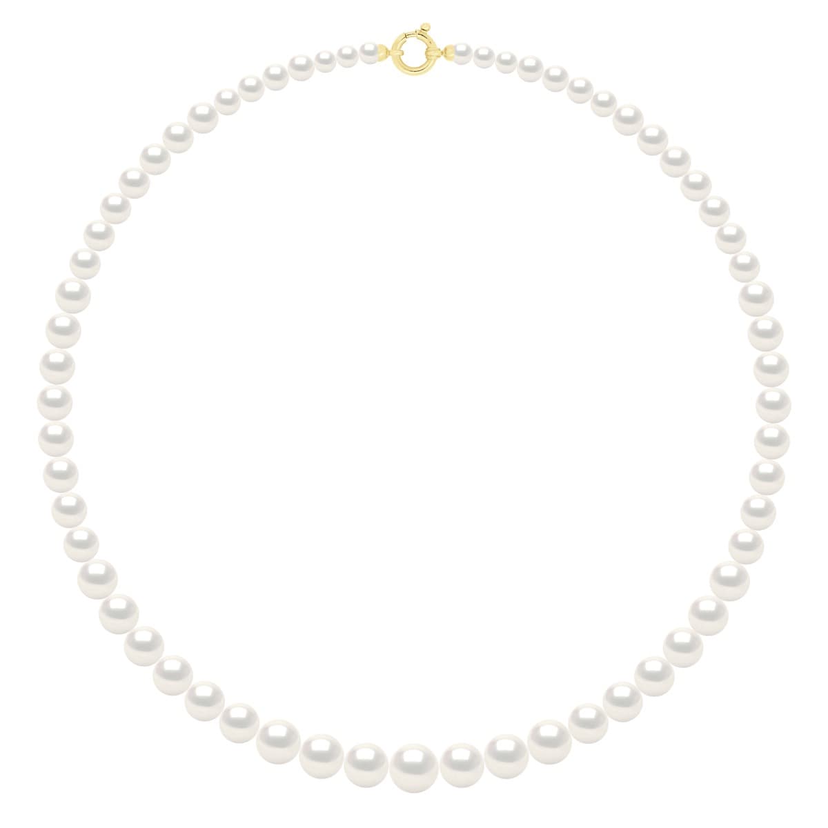 Collier Véritables Perles d'Eau Douce Semi-Rondes 5-11 mm — Or Jaune 375 Millièmes — 50 cm 1