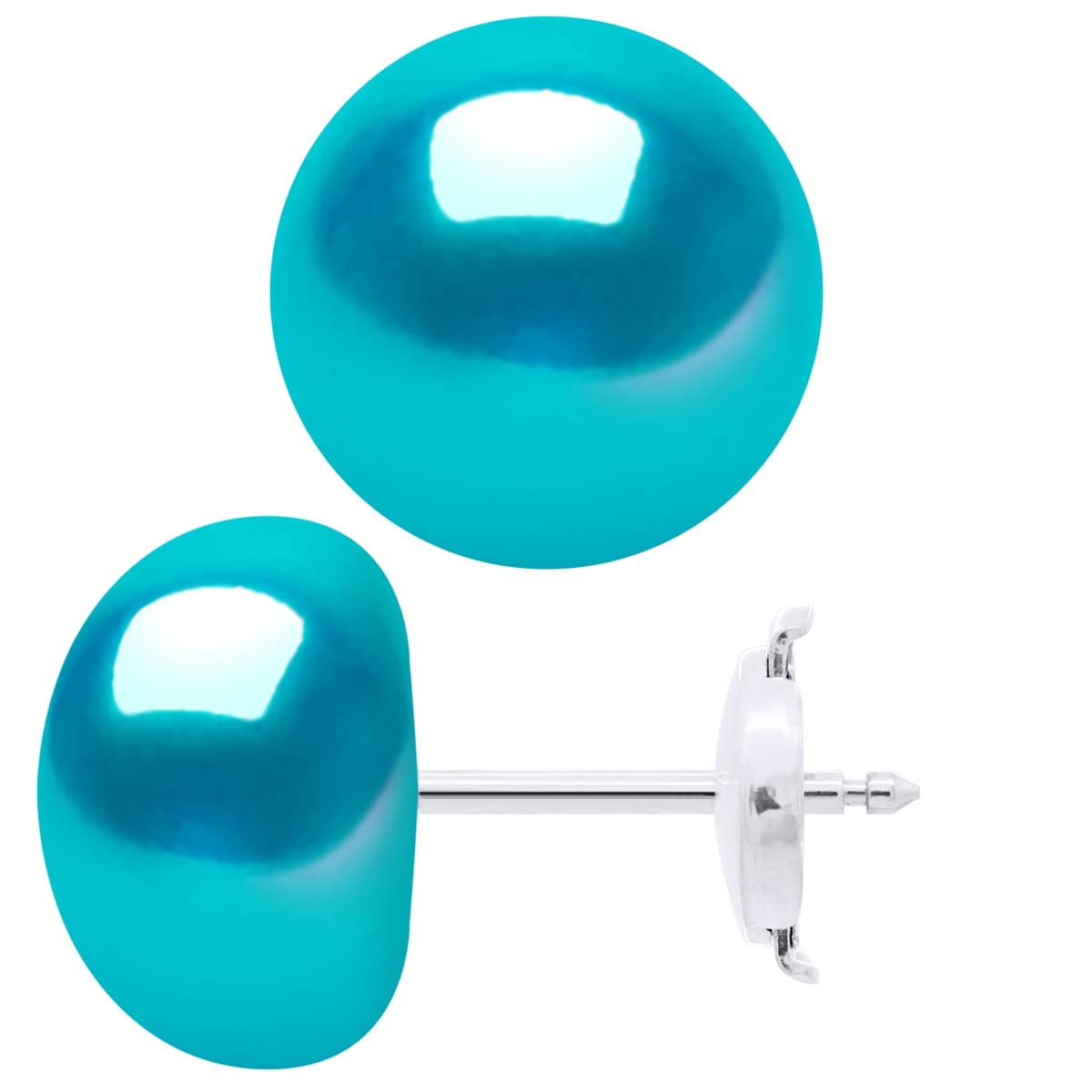 Boucles d'Oreilles Véritables Perles de Culture d'Eau Douce 11-12 mm — Or Blanc 375 Millièmes 1