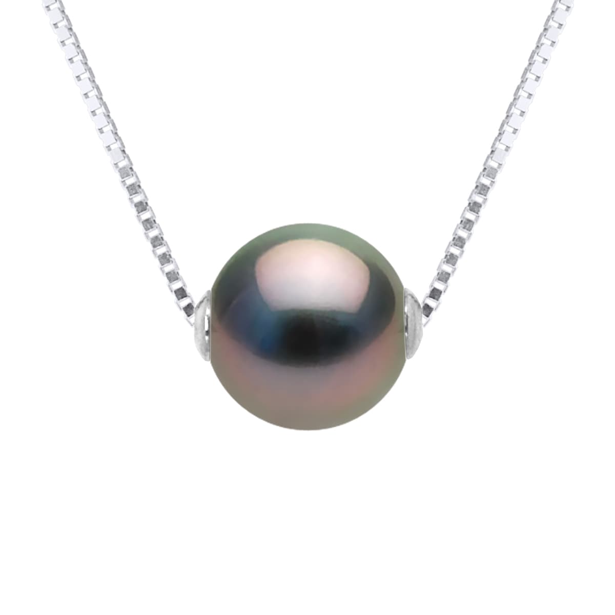 Collier Véritable Perle de Tahiti Ronde 9-10 mm — Or 375 Millièmes — 42 cm 1