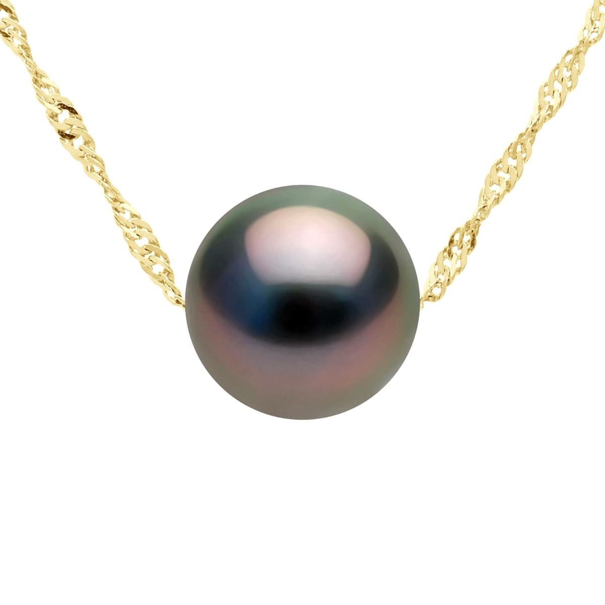 Collier Véritable Perle de Tahiti Ronde 8-9 mm — Or Jaune 375 Millièmes — 42 cm 1