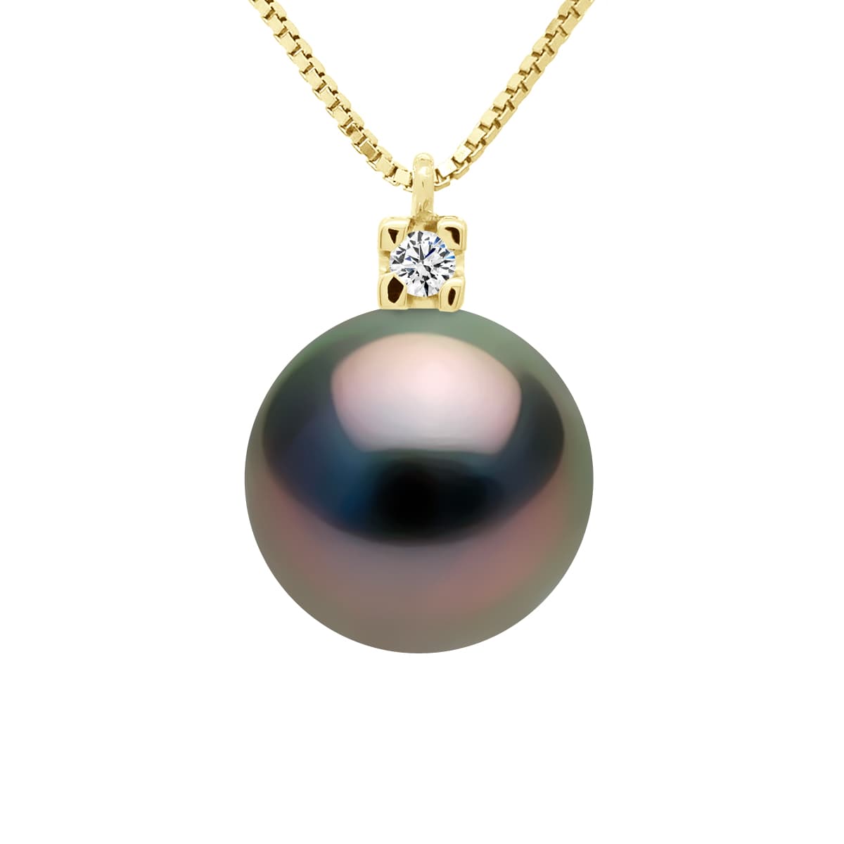 Collier Véritable Perle de Tahiti Ronde 9-10 mm — Or 375 Millièmes — 42 cm 1