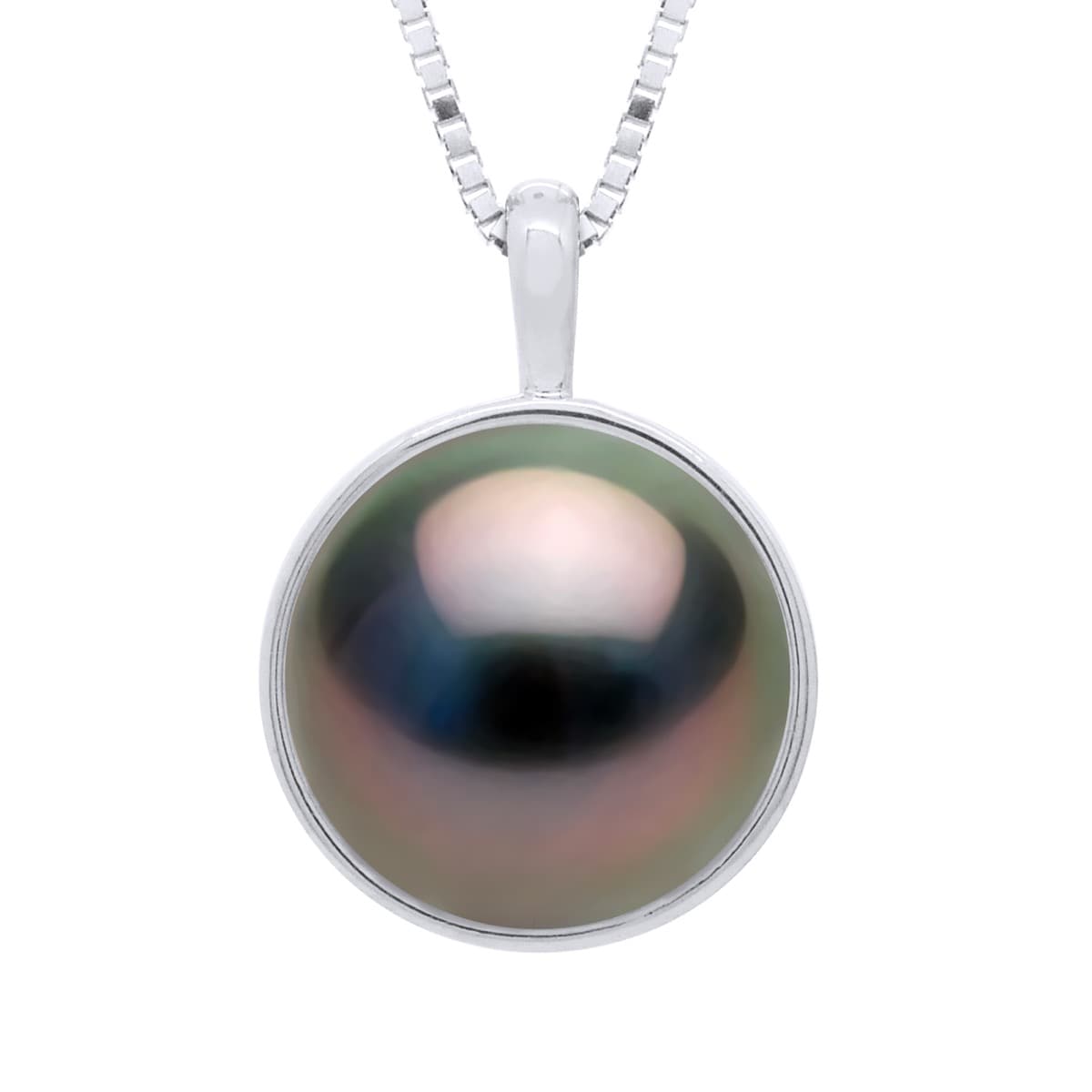 Pendentif Bélière Véritable Perle de Tahiti Ronde 10-11 mm — Or Jaune 375 Millièmes 1