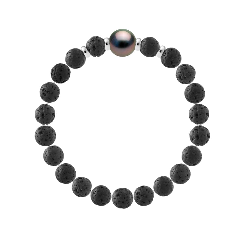 Bracelet Véritable Perle de Tahiti Ronde 10-11 mm — Argent 925 Millièmes — 21 cm — Homme 2