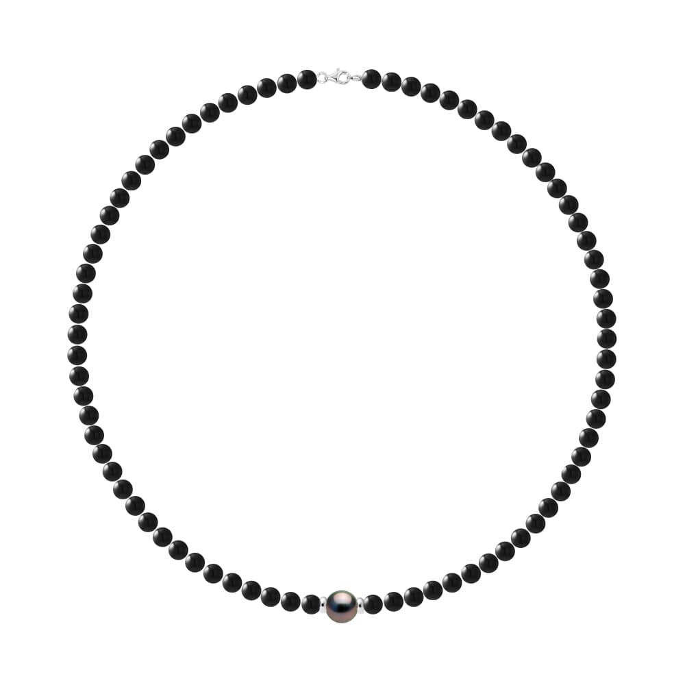 Collier Véritable Perle de Tahiti Ronde 10-11 mm — Argent 925 Millièmes — 50 cm — Homme 1