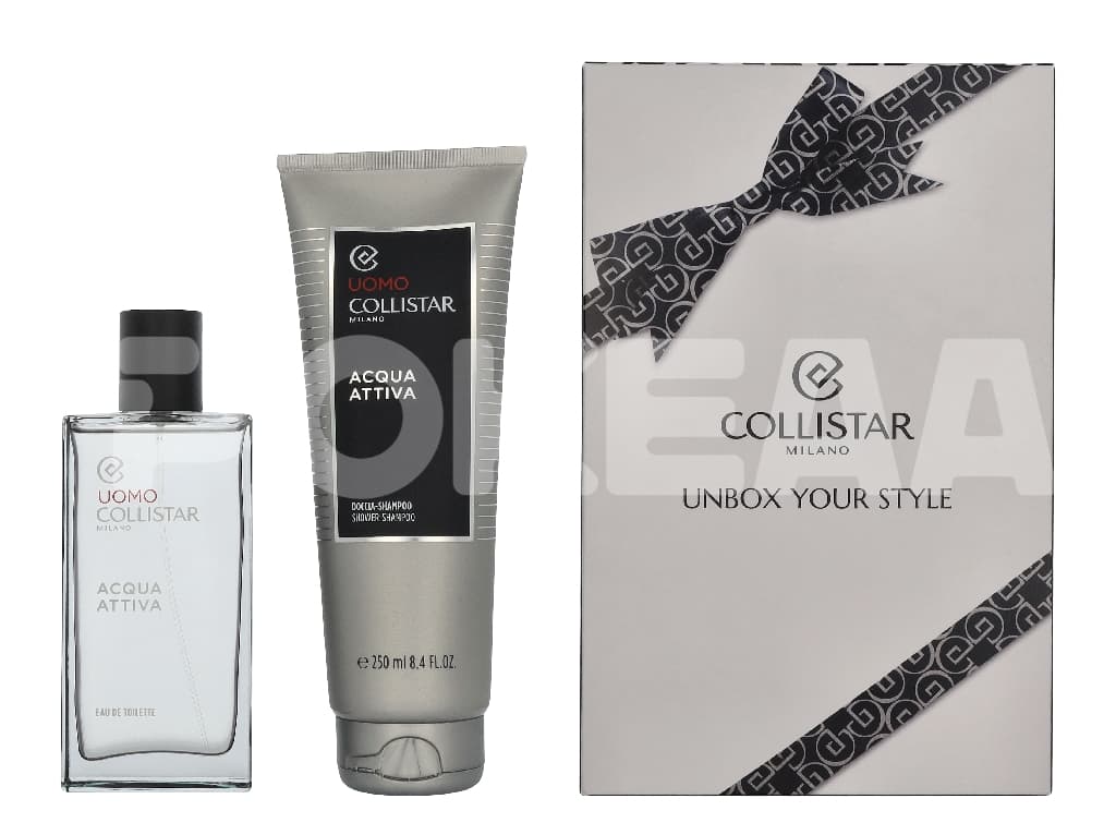 Collistar Uomo Acqua Attiva Giftset 350ml - Acqua Attiva Edt Spray 100 ml / Acqua Attiva Shampoo 250 ml 1