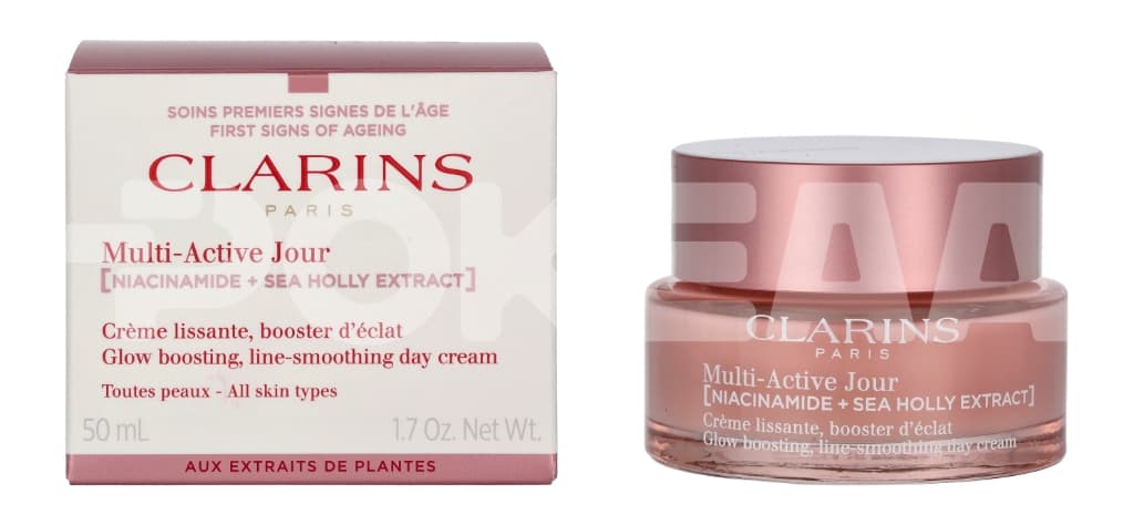 Clarins Multi-Active Jour Day Cream All Skin Types [Niacinamide + Sea Holly Extract] – 50 ml 1