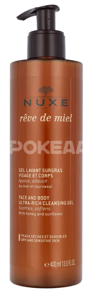 Nuxe Reve De Miel Face And Body Ultra-Rich Cleansing Gel 400ml - Dry and Sensitive Skin, With Honey and Sunflower 1