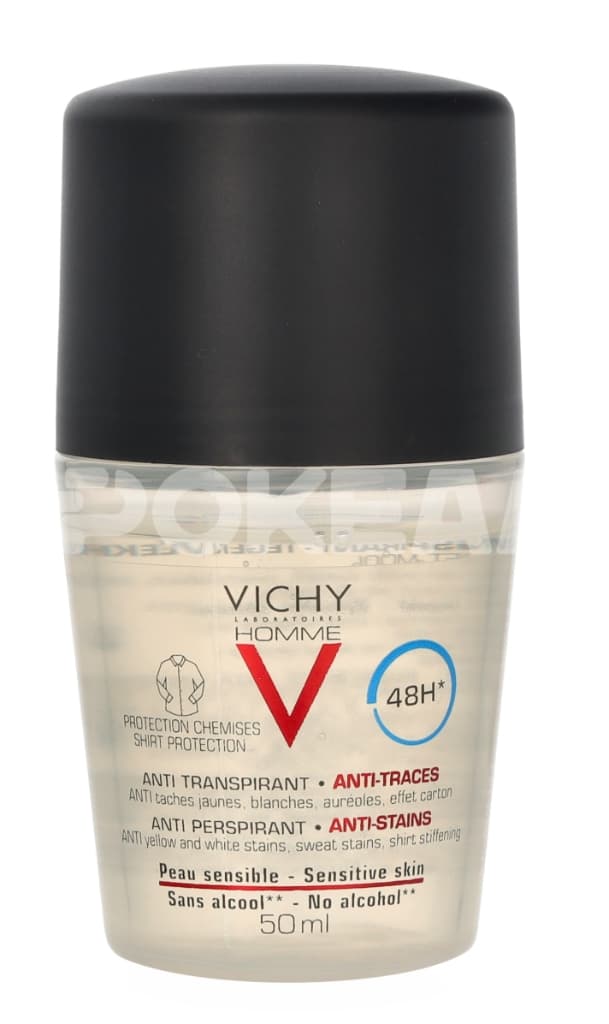 Vichy Homme 48H Anti-Transpirant Deo Roll-On Anti-Perspirant & Anti-Traces 50ml 1