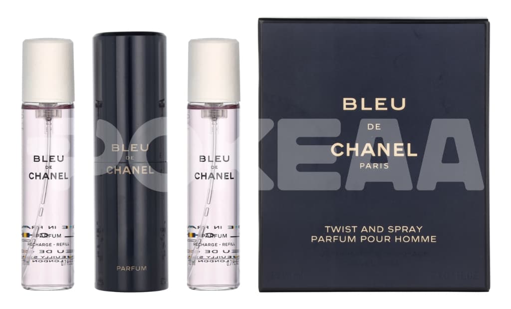 Chanel Bleu De Chanel Pour Homme Giftset 60ml - 3x Parfum Spray 20ml - Twist and Spray - Travel Sprays 1