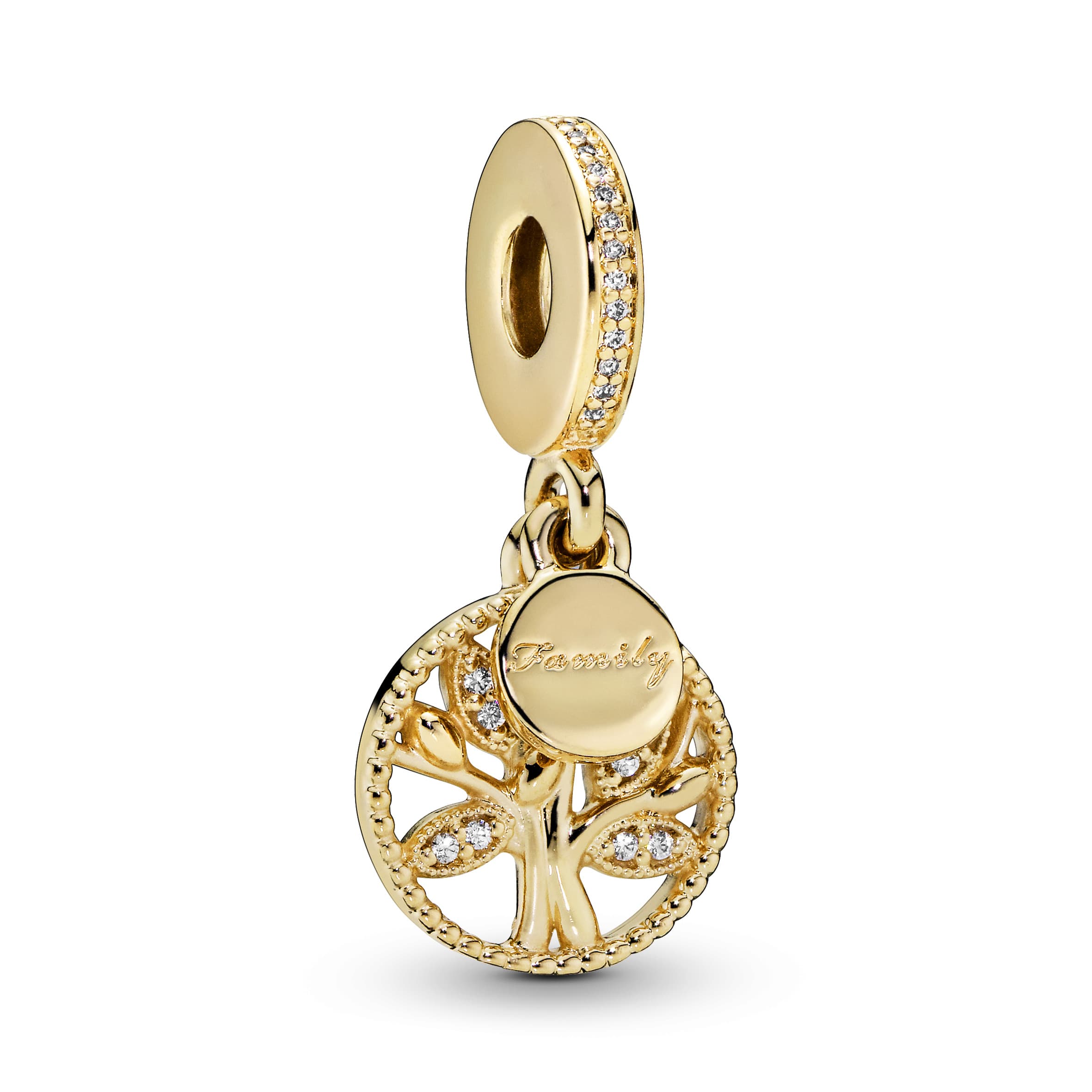 Pandora - Charm Arbre de famille en plaqué or 14 carats 1