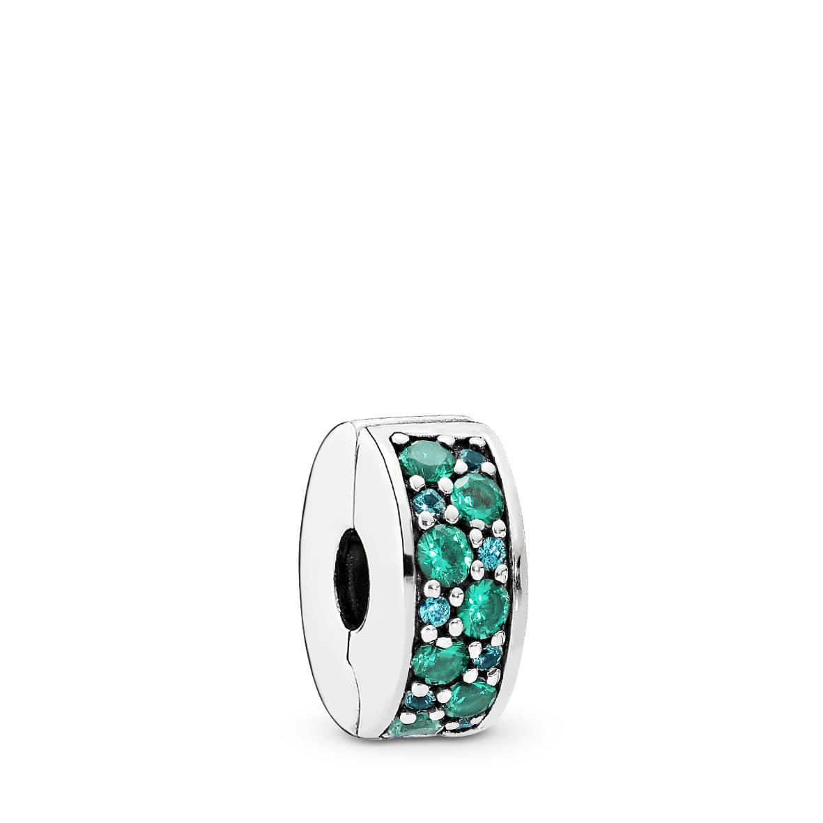 Pandora - Clip Teal silicone grip en argent 1