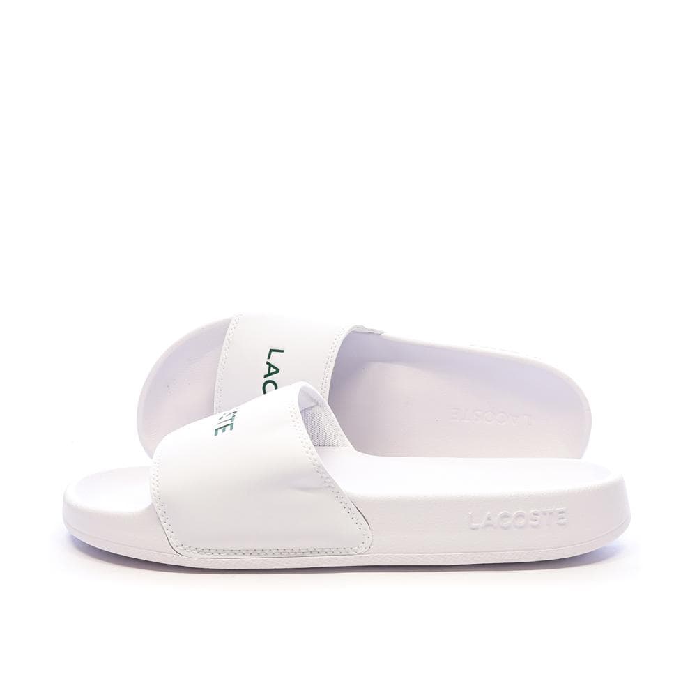 Claquettes Blanches/Vertes Homme Lacoste Serve 1
