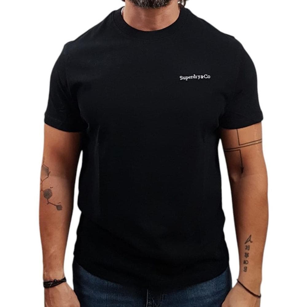 T-Shirt Noir/Crème Homme Superdry Essential 1