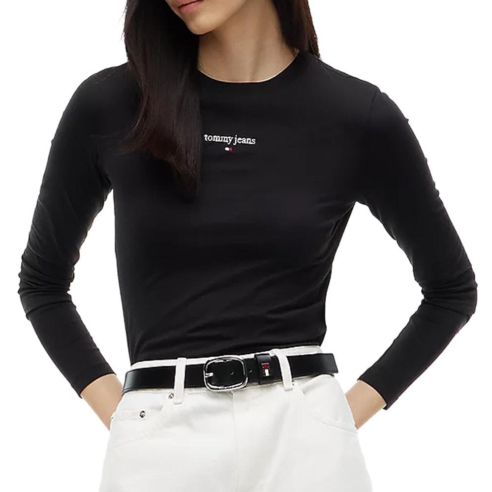 T-Shirt Manches Longues Femme Noir Tommy Hilfiger Classic 1
